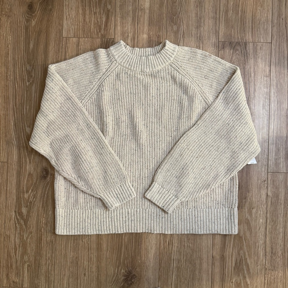 Old Navy Cream Speckled Knit Sweater